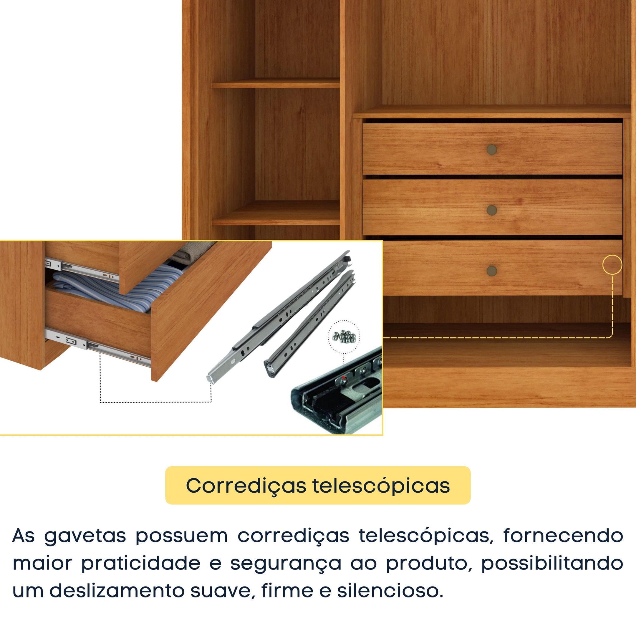 Guarda Roupa Casal Ripado 6 Portas 6 Gavetas 275cm Espresso Móveis  - 9