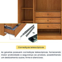 Guarda Roupa Casal Ripado 6 Portas 6 Gavetas 275cm Espresso Móveis  - 12