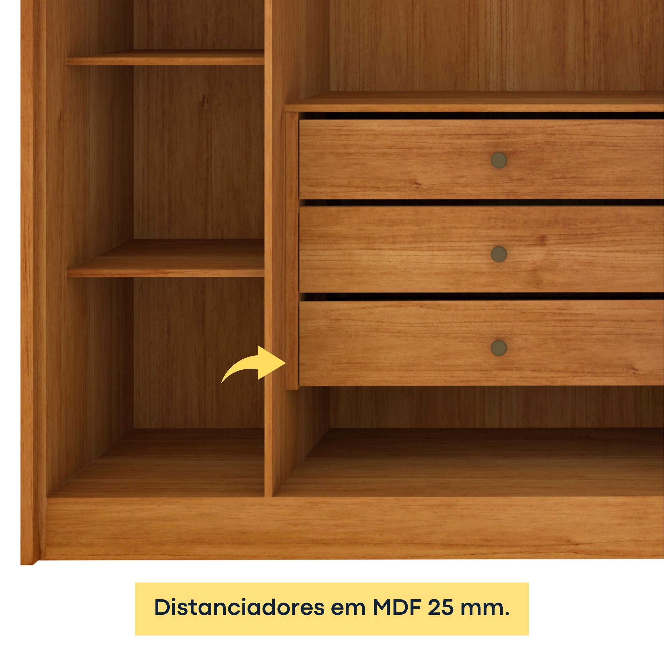 Guarda Roupa Casal Ripado 6 Portas 6 Gavetas 275cm Espresso Móveis  - 10