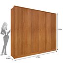 Ver imagem 4 de Guarda Roupa Casal Ripado 6 Portas 6 Gavetas 275cm Yescasa Marrom/Cinamomo