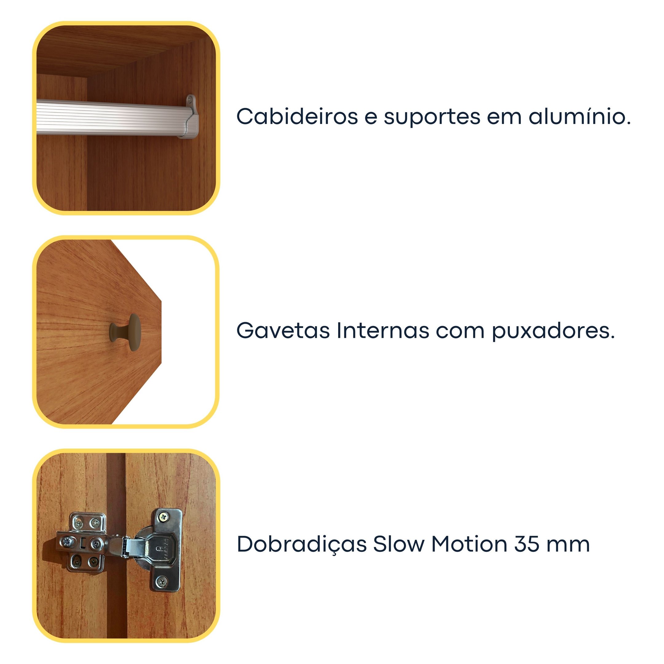 Guarda Roupa Casal Ripado 6 Portas 6 Gavetas 275cm Espresso Móveis  - 11