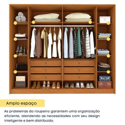 Guarda Roupa Casal Ripado 6 Portas 6 Gavetas 275cm Espresso Móveis  - 2