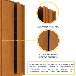 Guarda Roupa Casal Ripado 6 Portas 6 Gavetas 275cm Espresso Móveis  - 10