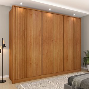 Guarda Roupa Casal Ripado 6 Portas 6 Gavetas 275cm Espresso Móveis 