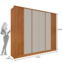 Ver imagem 4 de Guarda Roupa Casal Ripado 6 Portas 6 Gavetas 275cm Yescasa Bege/Cinamomo/Off White