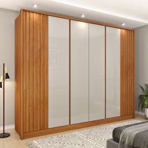 Guarda Roupa Casal Ripado 6 Portas 6 Gavetas 275cm Espresso Móveis 