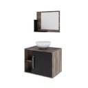 Ver imagem 2 de Conjunto Balcão C-cuba R30 e Espelheira Soft 600 Carvalho Dark C-branco Chess Carvalho Dark C-preto