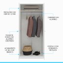 Ver imagem 4 de Guarda-roupa Solteiro com 2 Portas 75x175cm London Branco 6502