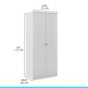 Ver imagem 3 de Guarda-roupa Solteiro com 2 Portas 75x175cm London Branco 6502