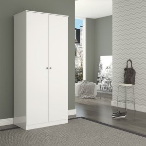 Guarda-roupa Solteiro com 2 Portas 75x175cm London Branco 6502