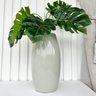 Decoração sala vaso centro de mesa cinza claro c/ planta - 3