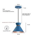 Ver imagem 3 de Kit 3 Pendente Lustre Luminária Berlim 15cm Azul