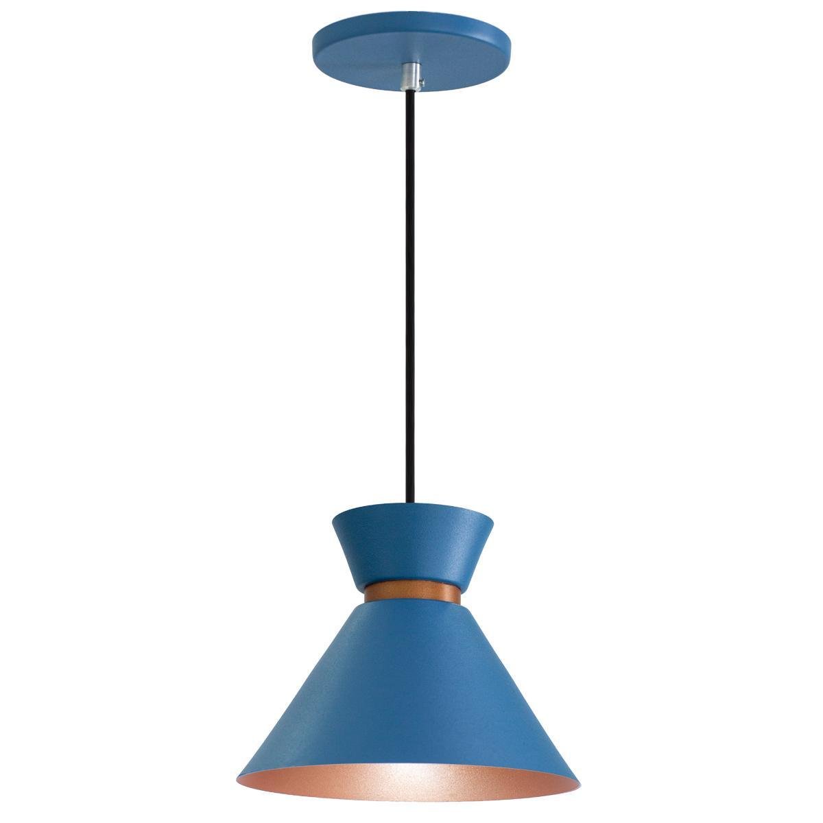 Kit 3 Pendente Lustre Luminária Berlim 15cm Azul - 2
