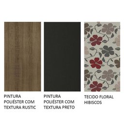 Conjunto Sala de Jantar Mesa Tampo de Madeira 4 Cadeiras Rustic/preto/floral Hibiscos Samara Madesa - 10