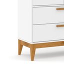 Ver imagem 4 de Jogo de Quarto Infantil Nature com Guarda Roupa 3 Portas e Berço Branco Soft/eco Wood - Matic Móveis