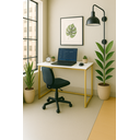 Ver imagem 4 de Mesa Escrivaninha Dobrável Compacta Escritório Casa 80x45cm Dourada