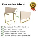 Ver imagem 5 de Mesa Escrivaninha Dobrável Compacta Escritório Casa 80x45cm Dourada