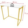 Mesa Escrivaninha Dobrável Compacta Escritório Casa 80x45cm Dourada - 2