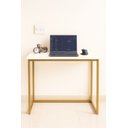 Ver imagem 3 de Mesa Escrivaninha Dobrável Compacta Escritório Casa 80x45cm Dourada