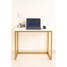 Mesa Escrivaninha Dobrável Compacta Escritório Casa 80x45cm Dourada - 3