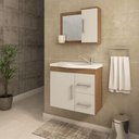 Ver imagem 2 de Gabinete de Banheiro com Cuba e Espelheira Vix 65cm Amendoa/off White - Mgm