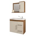 Ver imagem 1 de Gabinete de Banheiro com Cuba e Espelheira Vix 65cm Amendoa/off White - Mgm