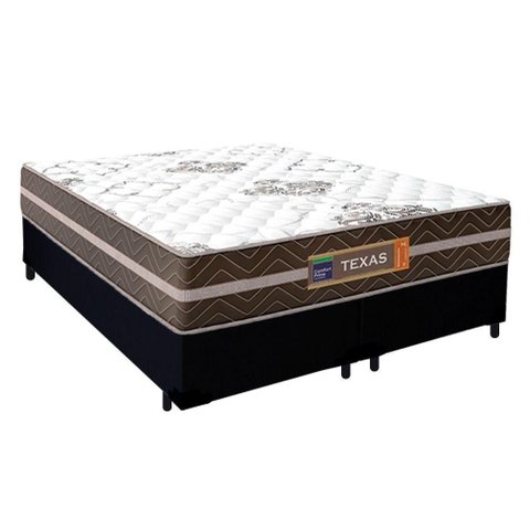 Cama Box Casal Bipartido Suede + Colchão Molas Ensacadas Texas Prime Colchões 138cm - Suporta At
