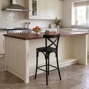 Ver imagem 4 de Kit 2 Banquetas Katrina Assento em Corano Base Fixa com Encosto em Aco Preto