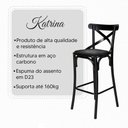 Ver imagem 5 de Kit 2 Banquetas Katrina Assento em Corano Base Fixa com Encosto em Aco Preto