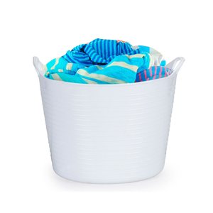 Balde Flexivel Cesto Multiuso Branco Roupa Brinquedos 42l