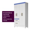 Ver imagem 5 de Guarda Roupa Solteiro 4 Portas 2 Gavetas Madri Branco