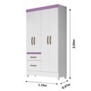 Ver imagem 3 de Guarda Roupa Solteiro 4 Portas 2 Gavetas Madri Branco