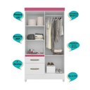 Ver imagem 4 de Guarda Roupa Solteiro 4 Portas 2 Gavetas Madri Branco