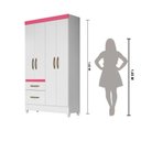 Ver imagem 2 de Guarda Roupa Solteiro 4 Portas 2 Gavetas Madri Branco