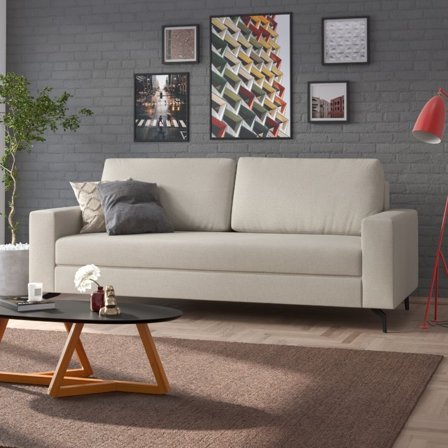 Sofá para Sala de Estar 3 Lugares 194cm Loft - 2