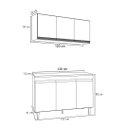 Ver imagem 7 de Armário Aéreo Andréia e Balcão Gabinete sem Tampo Manu 120cm Cinza Fosco - AJL Móveis