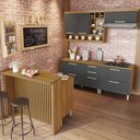 Ver imagem 1 de Cozinha 6 Peças Gourmet 100% Mdf Freijó/grafite Burguesa Nesher