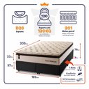 Ver imagem 3 de Conjunto Box Baú Super King Quartzo Preto 193x203x78 c/ Molas Ensacadas