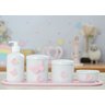 Kit Higiene Bebê Porcelana Borboleta Menina Quarto Bancada Banho Cuidados Recém Nascido K110 - 1