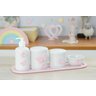 Kit Higiene Bebê Porcelana Borboleta Menina Quarto Bancada Banho Cuidados Recém Nascido K110 - 4