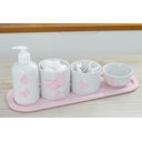 Ver imagem 7 de Kit Higiene Bebê Porcelana Borboleta Menina Quarto Bancada Banho Cuidados Recém Nascido K110