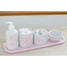 Kit Higiene Bebê Porcelana Borboleta Menina Quarto Bancada Banho Cuidados Recém Nascido K110 - 7