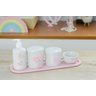 Kit Higiene Bebê Porcelana Borboleta Menina Quarto Bancada Banho Cuidados Recém Nascido K110 - 5