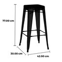 Ver imagem 4 de Kit 4 Banquetas Altas Anm6930b Iron Tolix Titan Anima Office Vazada Preto Base Metal