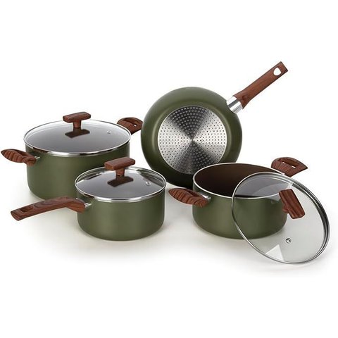 Conjunto de Panelas Caçarola 04 Peças Eté Verde Multiflon