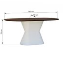 Ver imagem 2 de Mesa de Jantar Apollo Tampo Oblongo 180x90cm Branco/Amêndoa