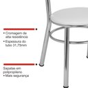 Ver mais imagens de Conjunto 4 Cadeiras para Sala de Jantar Tradicional Cromado/Branco