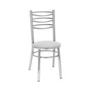 Ver imagem 3 de Kit 4 Cadeiras para Sala de Jantar Assento Estofado Aço Cromado Cromado/Branco Cinza
