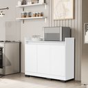 Ver imagem 3 de Buffet Balcão Aparador Real 3 Portas Cozinha Escritório Sala Cantinho do Café Branco Dlucca