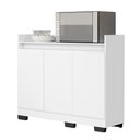 Ver imagem 1 de Buffet Balcão Aparador Real 3 Portas Cozinha Escritório Sala Cantinho do Café Branco Dlucca